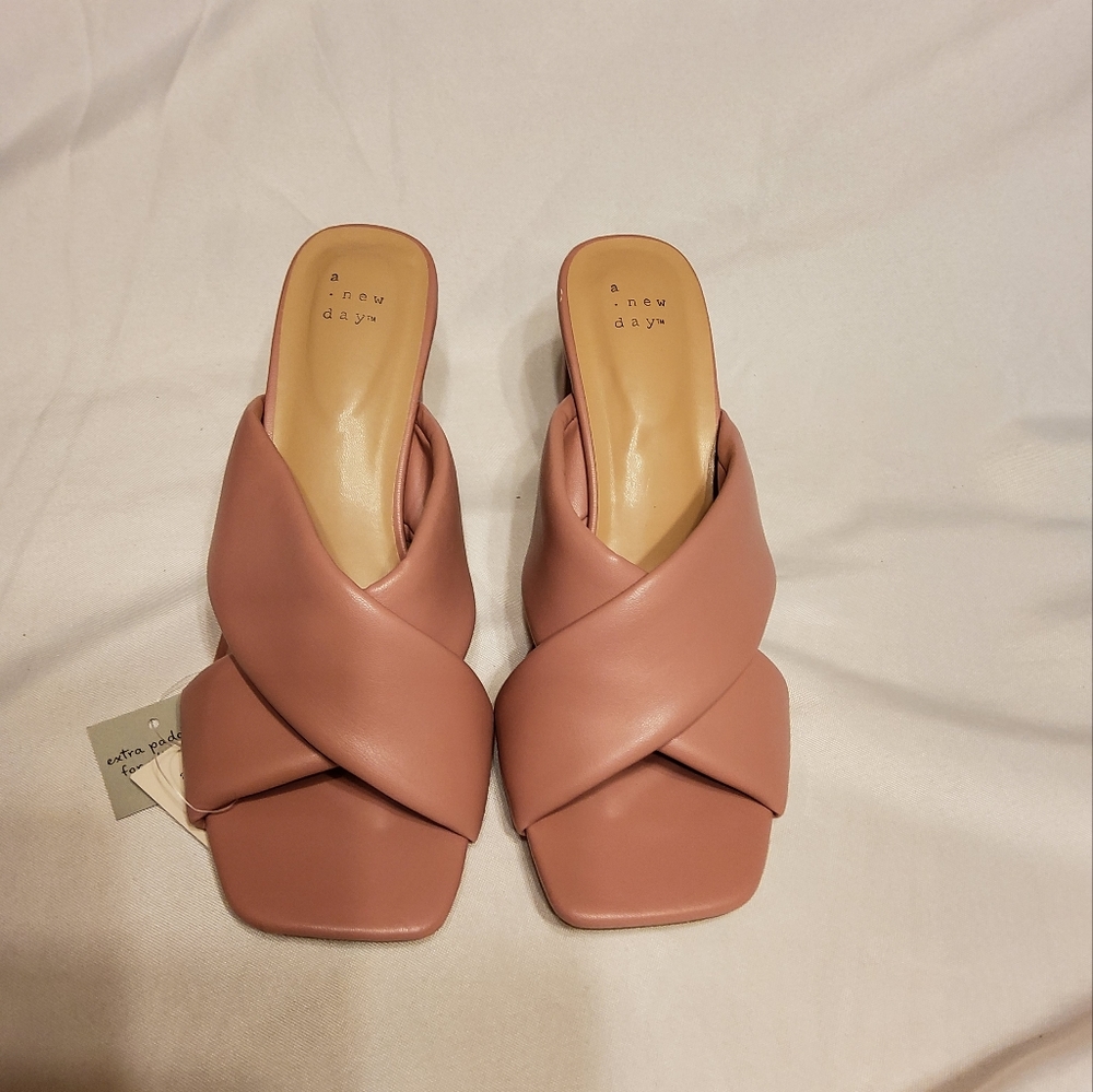 Women's Clementine Padded Crossband Mule Heels - A New Day" Dark Pink - Picture 6 of 8